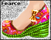 *[DOLL WEDGES]*Pink/Grn