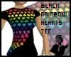 rainbow hearts black tee