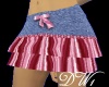 Pink Ruffle Denim Skirt
