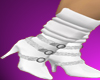 Strapped white boots