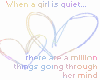 When a girl is quiet