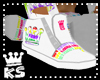 {K} White FF Sneakers