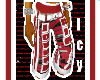 red mj camo shorts