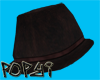 brown leather trilby hat
