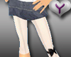 denim skirt+white leggin