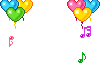 music hearted balloons