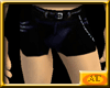 Black satin metal shorts