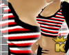 {K} Stripes B/R/W Top
