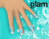 Glitter bluewhite nail!