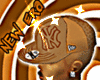($)NY fitted cap /brown