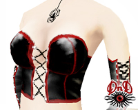 Leather Corset Blackw/Re