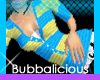 *B* Striped Top BLU/YLLW