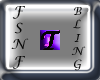 INITIAL T BLING STICKER