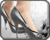Silver Leather Heels