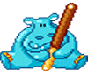 animated blue hippo