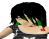 green and black hair