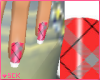 [S]Cherry Plaid Nails