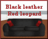 Blackw/Red leopard couch