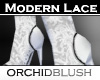 [O] White Lace Boots