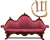Derivable Victorian Couch - Cherry Red Satin