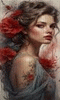 red rose woman